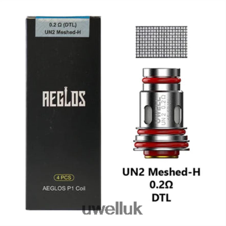 UWELL AEGLOS COILS | 4-PACK P1 UN2 Meshed-H 0.2ohm 4P2XFT271 - UWELL London